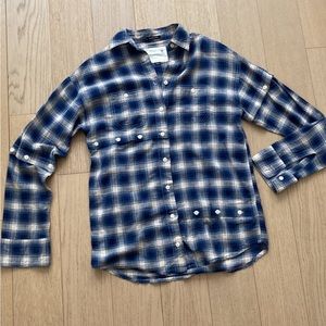 R13 plaid cotton shirt size XS blue